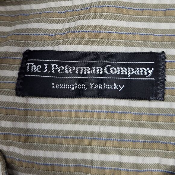 VINTAGE 90s J Peterman striped seersucker loose fit button up shirt XL - Picture 4 of 10